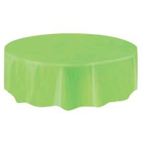 Solid Round Plastic Table Cover 84" Lime Green