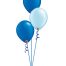 Set of 3 Latex Balloons Blue and Light Blue