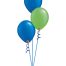 Set of 3 Latex Balloons Blue and Lime Green