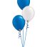 Set of 3 Latex Balloons Blue and White