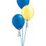 Set of 3 Latex Balloons Blue and Yellow