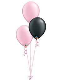 Set of 3 Latex Balloons Pink and Black