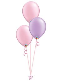 Set of 3 Latex Balloons Pink and Lavender.