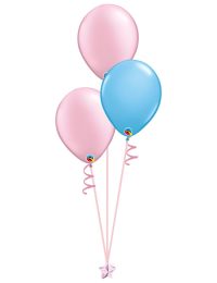 Set of 3 Latex Balloons Pink and Light Blue