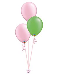 Set of 3 Latex Balloons Pink and Lime Green