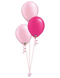 Set of 3 Latex Balloons Pink and Magenta