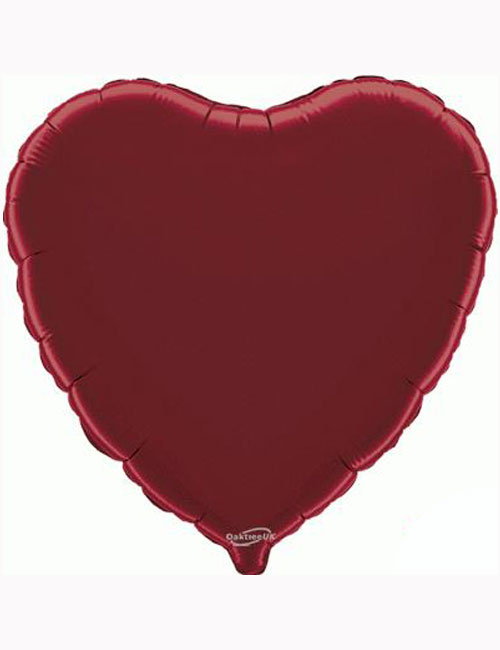 18"-Burgundy-Heart-Foil-Balloon