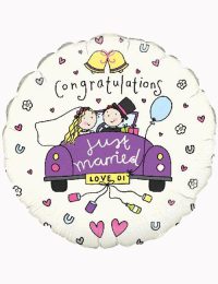 18" Congratulations Just Married Balloon