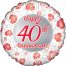18" Happy 40th Anniversary Balloon