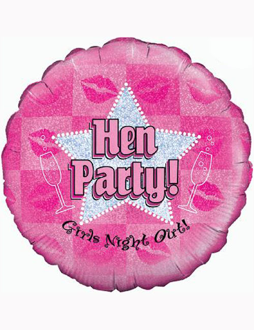 18" Hen Party Holographic Balloon