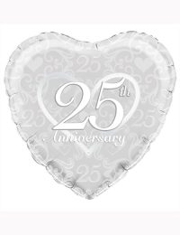 18" Happy 25th Anniversary Filigree Balloon