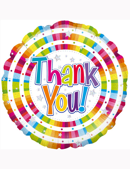 18" Bright Thank You Holographic Balloon