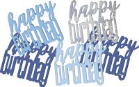 Birthday Blue Glitz Confetti Happy Birthday
