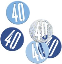 Birthday Blue Glitz Confetti Number 40