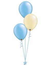 Set 3 Latex Balloons Light Blue Ivory