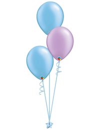 Set 3 Latex Balloons Light Blue Lavender