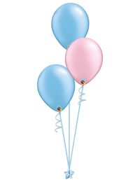 Set 3 Latex Balloons Light Blue Light Pink