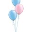 Set 3 Latex Balloons Light Blue Light Pink