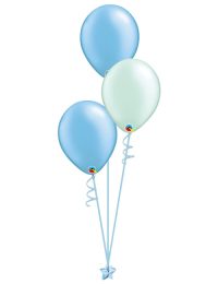 Set 3 Latex Balloons Light Blue Mint