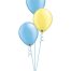 Set 3 Latex Balloons Light Blue Yellow
