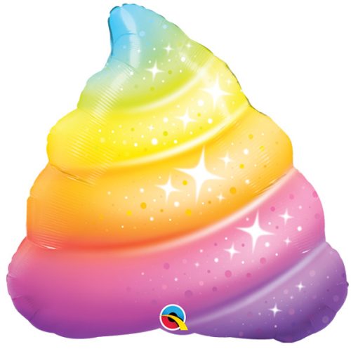 unicorn rainbow poop sparkles shape balloon