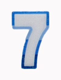 Blue Number 7 Candle