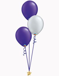 Purple Silver Purple Latex Balloons
