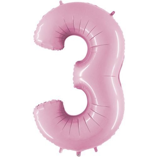 pastel-pink-number-3- foil balloon