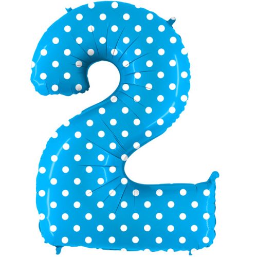 pois turquoise-number-2 foil balloon