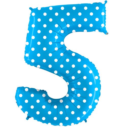 pois-turquoise-number-5-foil balloon