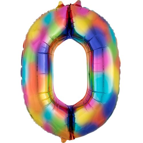 rainbow-splash-number-0-foil Balloon