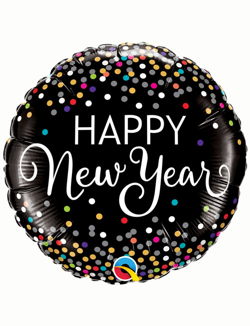 Coloured Dots Happy New Year Balloon