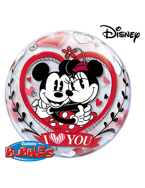 Minnie and Mickey Love You Bubble Balloon