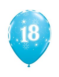 11 inch Latex Age 18 Blue Balloon