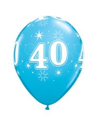 11 inch Latex Age 40 Blue Balloon