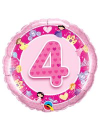 18 inch Age 4 Pink Princess Foil Balloon