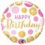 18 inch Pink & Gold Dots Birthday