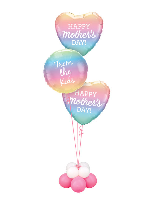 Mothers Day Ombre Triplet Balloon Bouquet