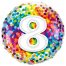 18 inch Rainbow Confetti 8th Birthday Balloon