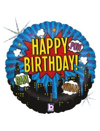 18 inch Superhero Happy Birthday Balloon