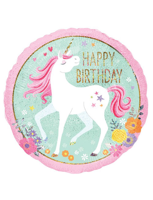 18 inch Unicorn Happy Birthday Balloon