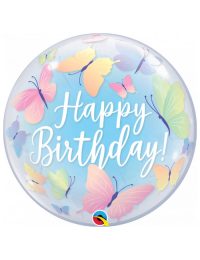 22 inch Bubble Soft Butterflies Birthday Balloon