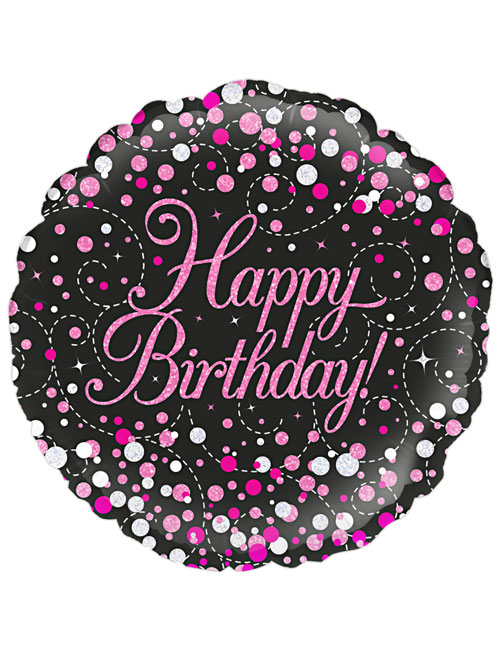 18 inch Happy Birthday Black Pink