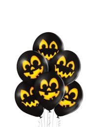12 inch Black and Gold Pumpkin Latex Balloons