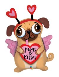 Pugs and Kisses Shape Balloon