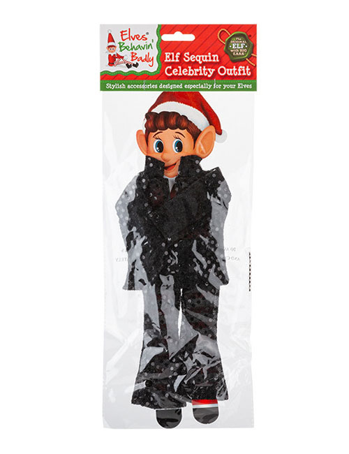 Elf Sequin Dress Up Black
