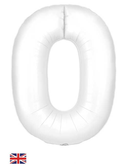 34 inch White Number Balloon