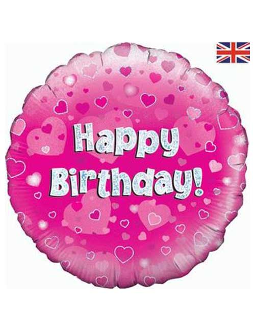 18 inch Pink Happy Birthday Balloon