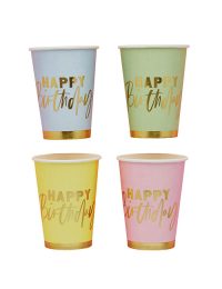 Happy Birthday Pastel Cups