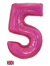 Holographic Pink 5 Balloon